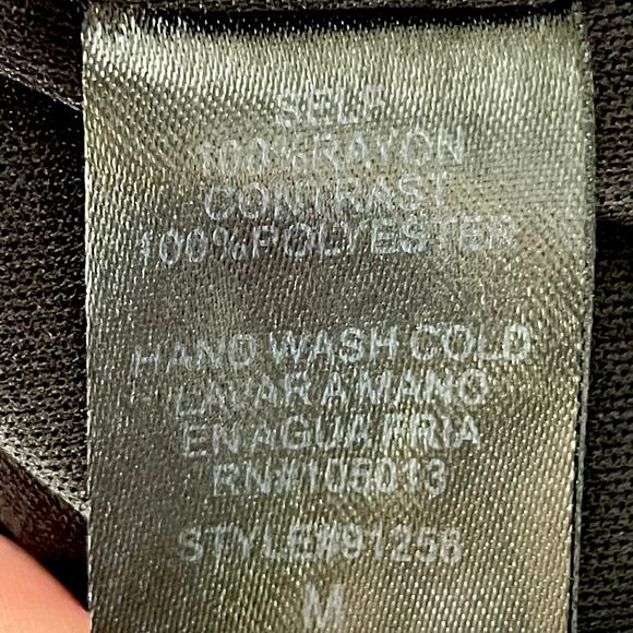 Andree by Unit Black Gauzy Sheath Dress White Lace Trim Sz MED Whimsygoth Grunge - Picture 8 of 9